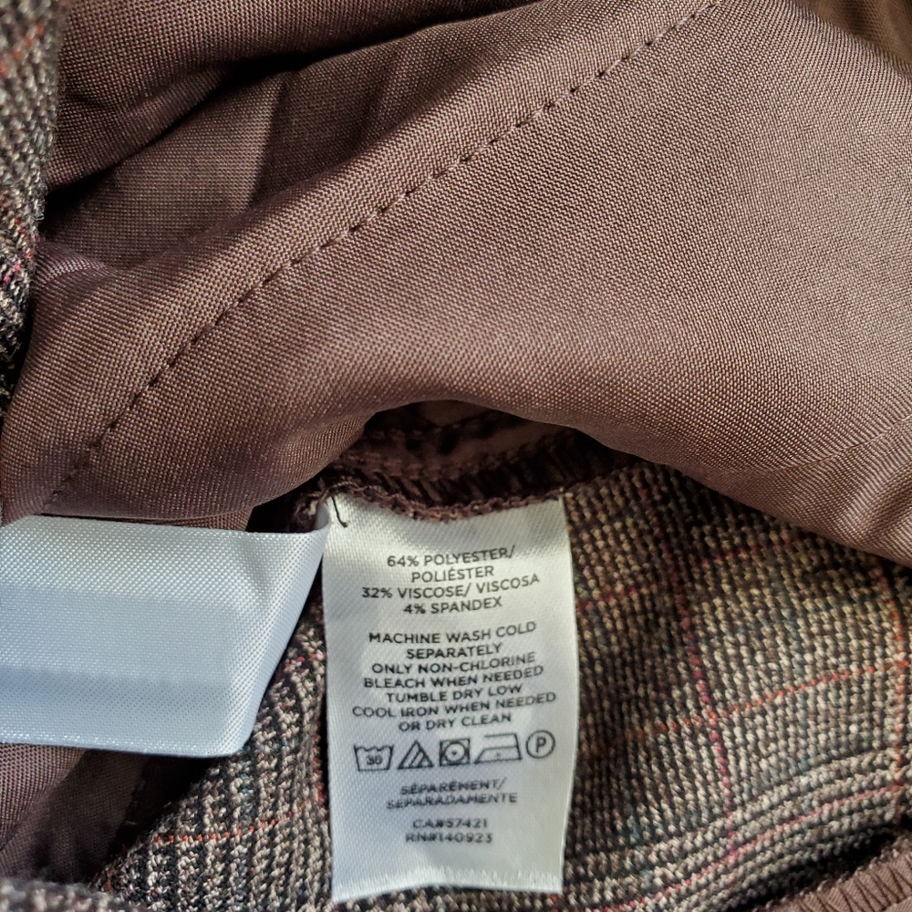 LOFT slim tailored high waist ankle length dress pants, 33", brown - Picture 11 of 11